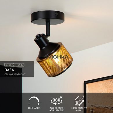 Стельовий точковий світильник Lucide RAFA 1xE14 Black, BLACK