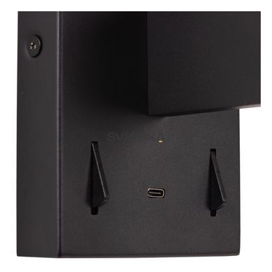 Настенный светильник Lucide FINAN LED 2700K With USB charging point Black