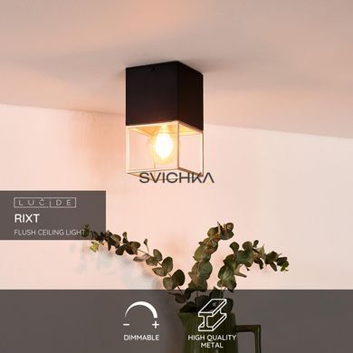 Потолочный светильник Lucide RIXT 1xE27 Black