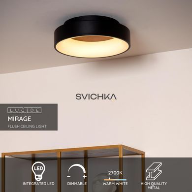 Потолочный светильник Lucide MIRAGE &Oslash; 38 cm LED Dim. 1x22W 2700K Black