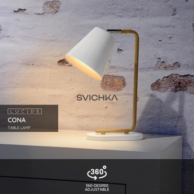 Настільна лампа Lucide CONA 1xE14 White, WHITE
