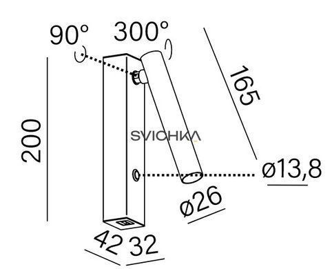 Настінний світильник Aqform PET micro R switch LED Black