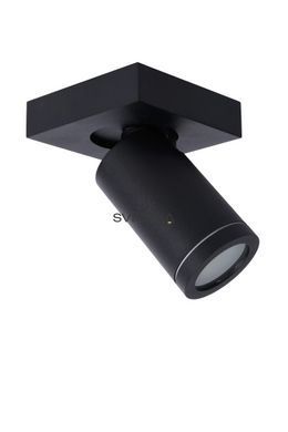 Стельовий точковий світильник для ванної Lucide TAYLOR LED Dim to warm GU10 1x5W 2200K/3000K IP44 Black, BLACK