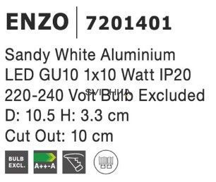 Врізний точковий світильник Nova Luce ENZO 100 White