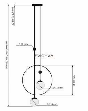 Підвісний світильник Babich Studio Sunderline 2B, Black