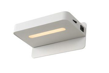 Бра Lucide ATKIN LED 1x6W 3000K With USB charging point White, WHITE