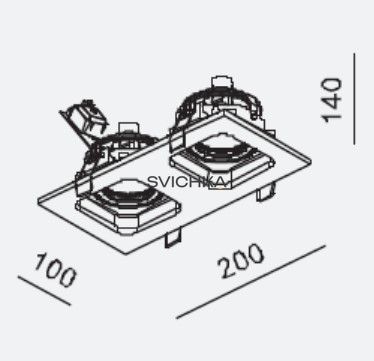 Точковий світильник Mistic Double Mini Quad MSTC-05355550, Білий