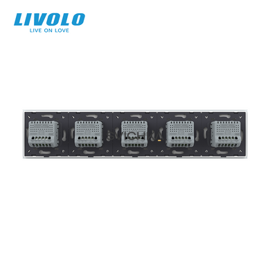 Сенсорний вимикач 10 сенсорів (2-2-2-2-2) Livolo білий скло (VL-C710-11)