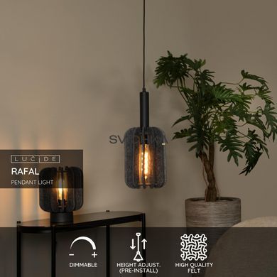 Подвесной светильник Lucide RAFAL &Oslash; 20 cm 1xE27 Grey