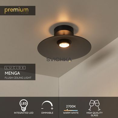 Потолочный светильник Lucide MENGA &Oslash; 40 cm LED Dim. 1x11W 2700K Smoke Grey