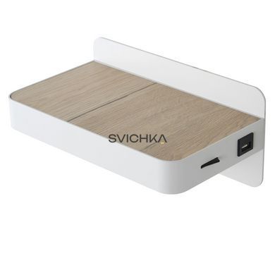 Бра Lucide ATKIN LED 1x6W 3000K With USB charging point White, WHITE