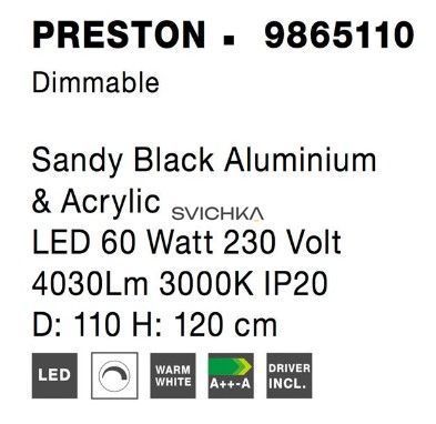 Підвісний світильник Nova luce PRESTON 110 Black