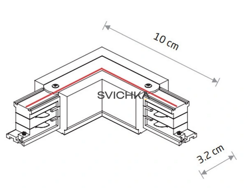 З'єднувач кутовий для 3-х фазної трекової системи Nowodvorski 8228 CTLS Power L Connector Right, Black