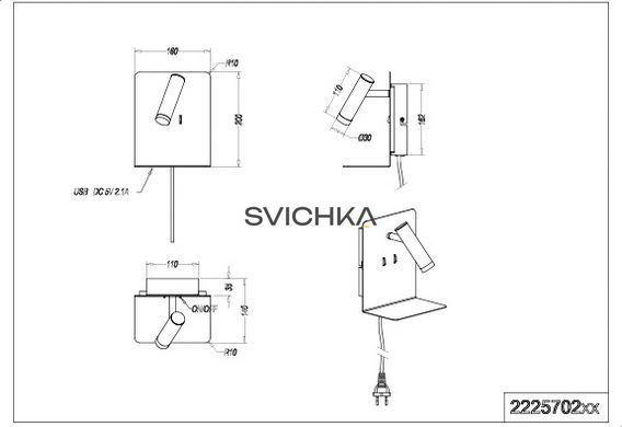 Настінний світильник Trio 222570231 Element, Білий