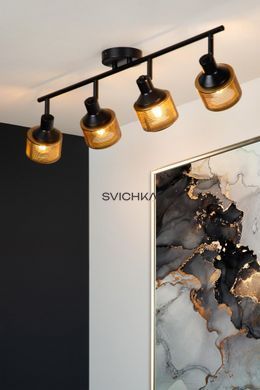 Потолочный точечный светильник Lucide RAFA 4xE14 Black