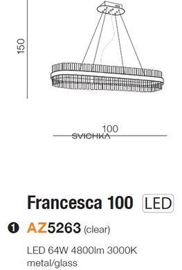 Люстра AZzardo FRANCESCA 100 Brass