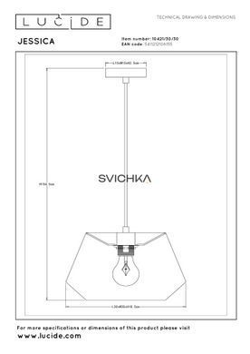 Підвісний світильник Lucide JESSICA &Oslash; 30 cm 1xE27 Black, BLACK, Чорний, Чорний