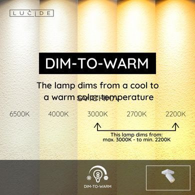 Потолочный точечный светильник для ванной Lucide TAYLOR LED Dim to warm GU10 1x5W 2200K/3000K IP44 White