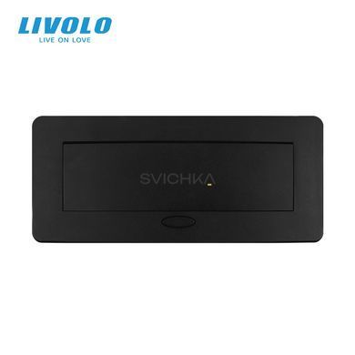 Пустой выдвижной люк для розеток на 3 модуля с плавным открытием Livolo бронза