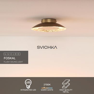 Стельовий світильник Lucide FOSKAL &Oslash; 21,5 cm LED 1x6W 2700K Brass, Brass