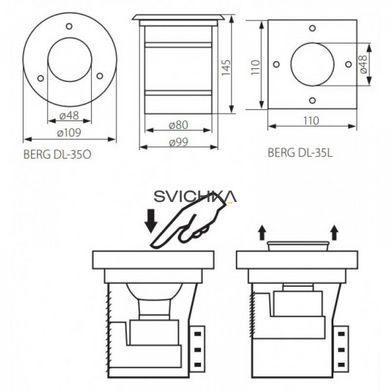 Вбудований вуличний світильник Kanlux Berg DL-35L 07171
