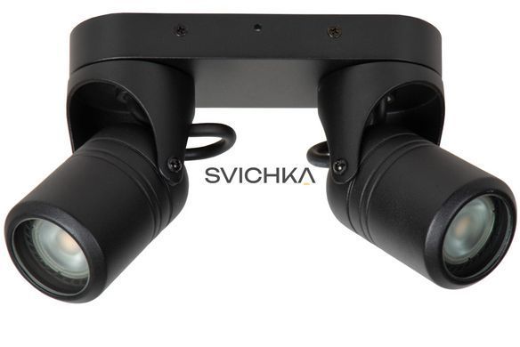 Потолочный точечный светильник для дома и улицы Lucide NIORT 2xGU10 IP44 Black