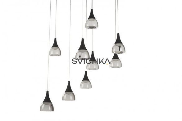 Підвісний світильник AZzardo Dalmatia 9 AZ3143 LED black, Чорний, Димчатий, Прозорий