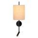 Настенный светильник Lucide MAGIC 1xE27 With USB charging point Black, BLACK, Кремовый, Кремовый