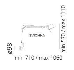 Настінний світильник Artemide Tolomeo Parete Mini A005910, Алюміній, Алюміній