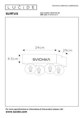Потолочный светильник Lucide SURTUS 4xE27 Black