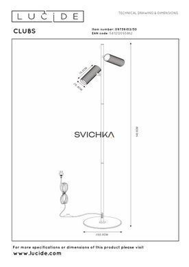Торшер Lucide CLUBS 2xGU10 Black