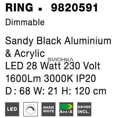 Подвесной светильник Nova luce RING Round Black