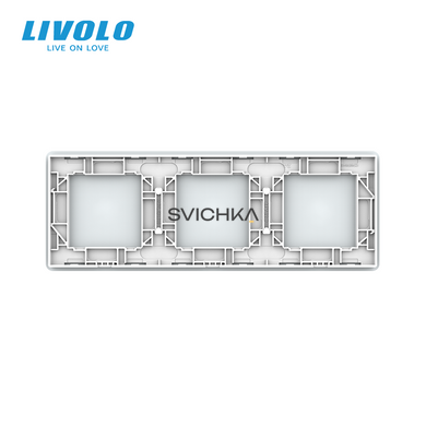 Рамка 3-постовая пустая для трёх X-сенсорных выключателей (X-X-X) LIVOLO, закалённое стекло
