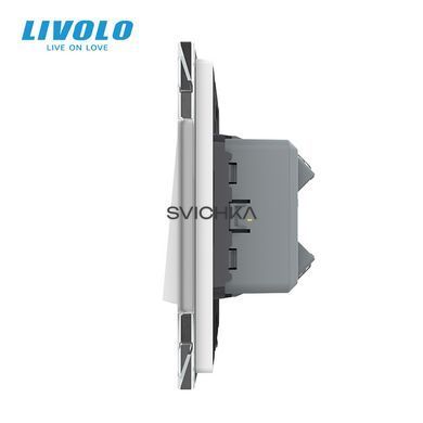 Одноклавішний перехресний вимикач Livolo білий скло (VL-C7FCMM10A-2WP)