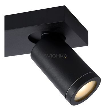 Потолочный точечный светильник для ванной Lucide TAYLOR LED Dim to warm GU10 2x5W 2200K/3000K IP44 Black