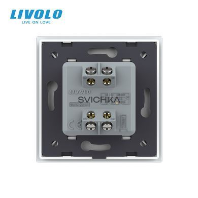 Одноклавішний перехресний вимикач Livolo білий скло (VL-C7FCMM10A-2WP)