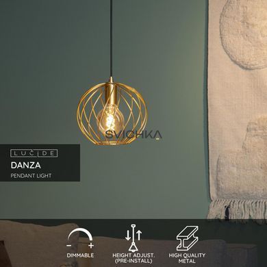 Підвісний світильник Lucide DANZA &Oslash; 25 cm 1xE27 Matt Gold / Brass, Matt Gold / Brass