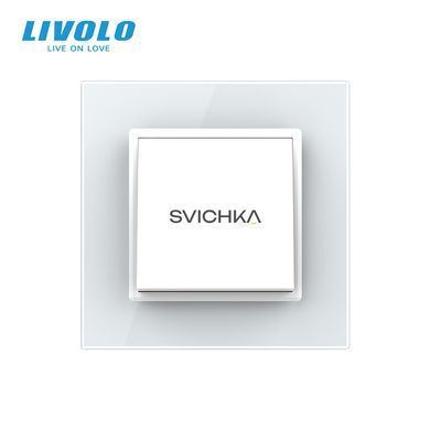 Одноклавішний перехресний вимикач Livolo білий скло (VL-C7FCMM10A-2WP)