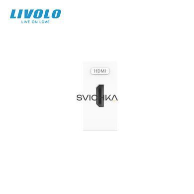 HDMI розетка LIVOLO 1.4, біла, модуль 0.5 поста, для телевізора / ПК (VL-FCHD-1WP)