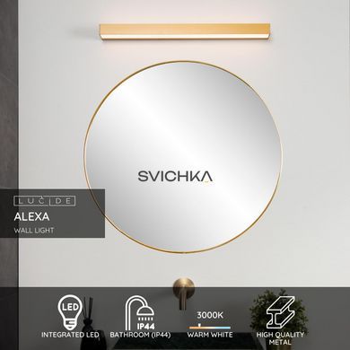 Настенный светильник для ванной Lucide ALEXA LED 1x8W 3000K IP44 Matt Gold / Brass