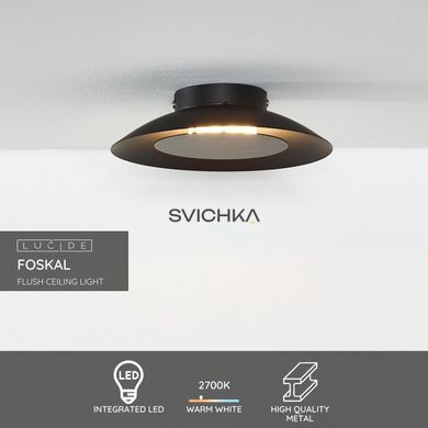 Стельовий світильник Lucide FOSKAL &Oslash; 21,5 cm LED 1x6W 2700K Black, BLACK