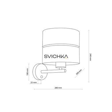 Бра TK-Lighting NICOL, Black/Beige, Чорний, бежевий, Чорний, Бежевий, Чорний