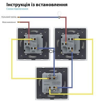 Одноклавішний перехресний вимикач Livolo білий скло (VL-C7FCMM10A-2WP)