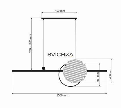Підвісний світильник Babich Studio MID 1500, Black