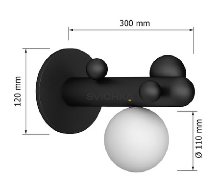 Бра Babich Studio Lunar B, Black