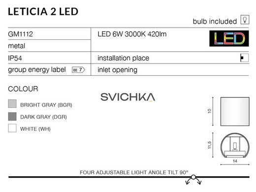 Cветильник Azzardo Leticia 2 Led GW-A310 WH (AZ2190)