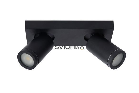 Потолочный точечный светильник для ванной Lucide TAYLOR LED Dim to warm GU10 2x5W 2200K/3000K IP44 Black