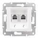 Двойная телефонная розетка 2хRJ11 Schneider Electric Sedna