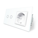 Розумний сенсорний ZigBee вимикач 2 сенсора 1 розетка Livolo білий скло (VL-C702Z/C7C1EU-11)