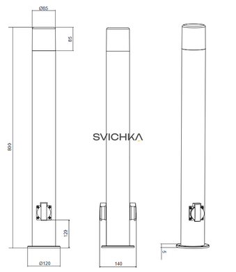 Стовпчик з розетками Trio 424067142 Hoosic